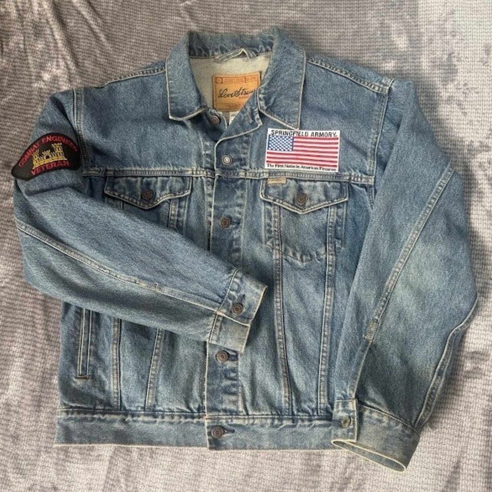 Levi Strauss Signature Denim Jacket M Blue Springfield Armory‎ Combat Engineer.